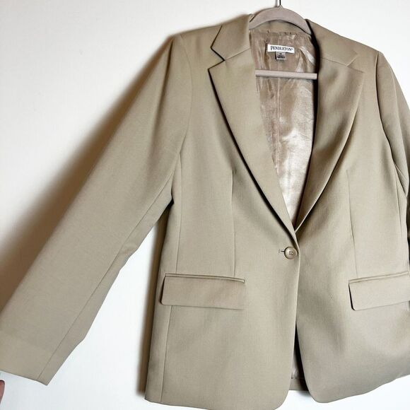 Pendleton 100% Virgin Wool Tan Blazer Women’s 10 - Picture 2 of 11